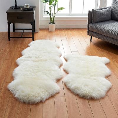 China Washable Wholesale Small Non-slip Sheepskin Rug Faux Fur Rug for sale