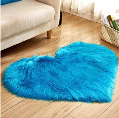 China China Factory Price Faux Fur Sheep Skin Wholesale Washable Heart Shape Shaggy Soft Cozy Rug And Blanket for sale