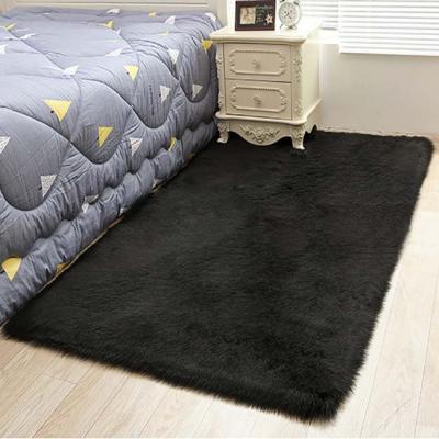 China Small rug with. Factory Sale Amazon Fur Sheep Skin Washable Cheap Fluffy Shaggy Rug Cheap for sale