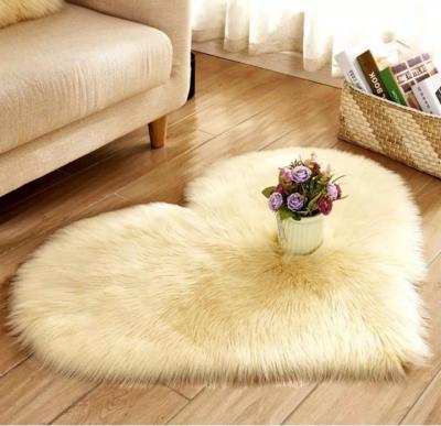 China Custom Washable Ultra Soft Sheepskin Faux Fur Rectangle Area Rug Sofa Living Room Bedroom Floor Plush Carpet for sale