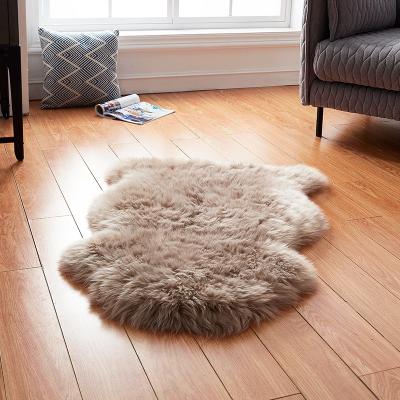 China Anti-slip Faux Sheepskin Round Nordic Home Blanket Beside Carpet Suede Backing for sale