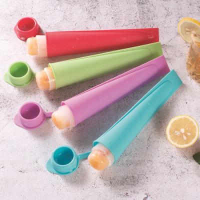 China Viable Accessories Refrigerator Kitchen Silicone Popsicle Reusable Ice Cream Tubes Molds Family Kids DIY Silicone Popsicle Molds for sale