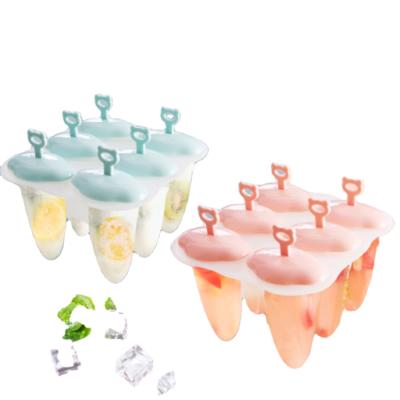 China Sustainable DIY Ice Cream Tools Handmade Silicone Ice Cream Tray Mold Silicon Popsicle Mold for sale