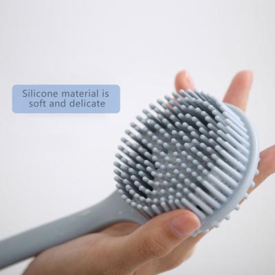 China Simplicity Factory Silicon Long Handle Body Bath Brush Non-Slip Exfoliating Nylon Bath Brush for sale