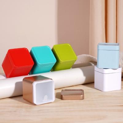 China New Mini Loose Tea Storage Metal Small Airtight Square Food Tin Box for sale