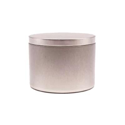 China Food Custom 80*60mm Seamless Silver Metal Container 8oz Candle Tin for sale