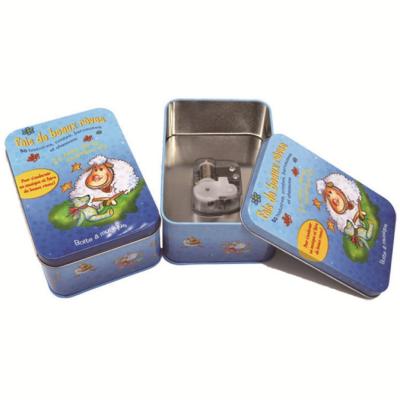 China Food Custom Small Food Grade Metal Cans Rectangular Music Box Tin for sale