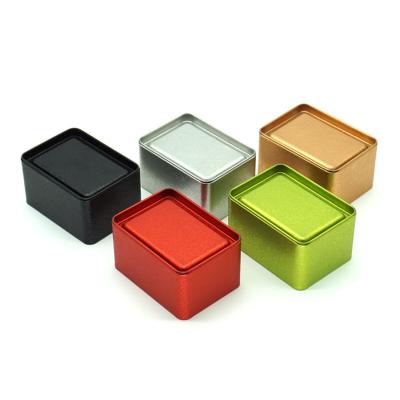 China Wholesale 5 Colored Rectangle Small Tea Containers Tin Box Rectangle for sale