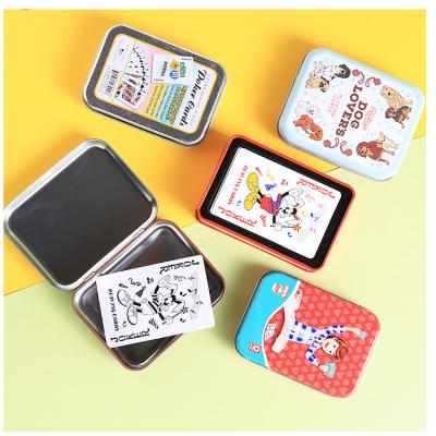 China Customized Rectangular Other Shape Gift Metal Box Playing Cards Boarm Game Tin for sale