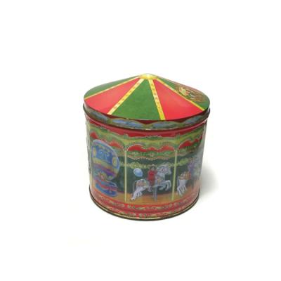 China Custom Cookie Gift Can OEM Music Carousel Tin Box for sale