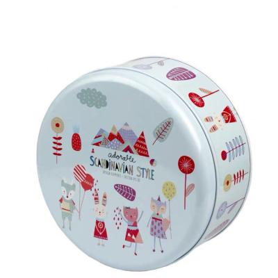 China Cookie Christmas Cookies Jars Small Round Cookie Tin for sale