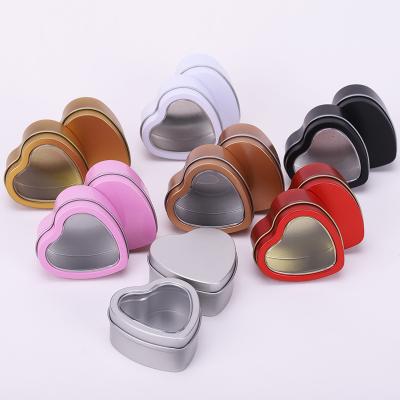 China Custom Food Color Heart Shape Candy Storage Can Chocolate Metal Tin Box for sale