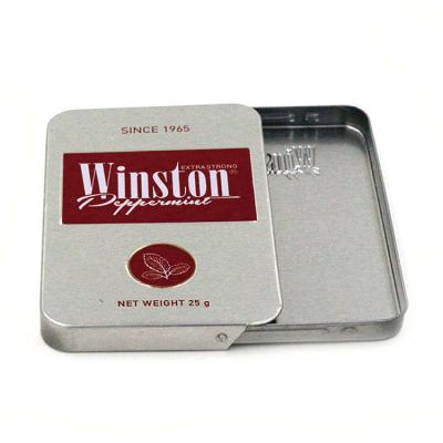 China Small Rectangular MINT Tobacco Cigarette Packet Box Slide Tin for sale