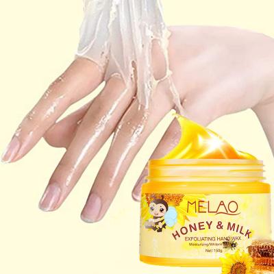 China Anti Wrinkle Collagen Honey Milk Peel Off Hand Wax Exfoliating Natural Organic Hydrating Exfoliating Whitening Dry Cracked Mask for sale