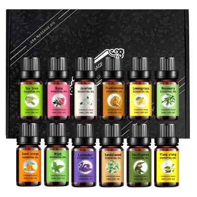 China Skin Revitalizer Fast Delivery Custom Essential Oil Relax 12 Flavors 100% Pure Vegan Organic Massage Oil Gift Set For Spa for sale