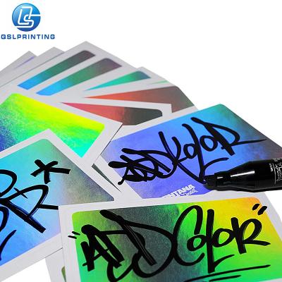 China Custom Fancy Safety Eggshell Sticker Paper Gaffiti Hologram Waterproof Eggshell Stickers for Electronic Products for sale