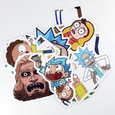 China Custom Waterproof Graffity Sticker Printing Vsco Rick and Morty Bottle Skateboard Decoration Vinyl Cartoon Stickers Colorful Label Table Bags for sale