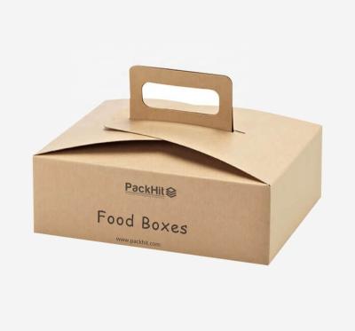 China Handmade Disposable Dessert Container Kraft Paper Lunch Box For Fast Food Packaging Take Away Food Container Paper Boxes for sale