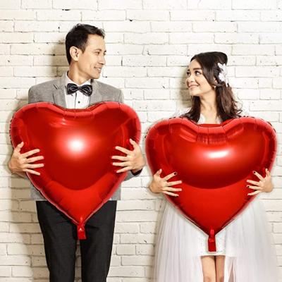 China Huge Red Foil Balloons Valentine's Day Love Balloons Indoor Decoration Large Heart Shaped Balloons For Wedding Engagement Birthday Party for sale