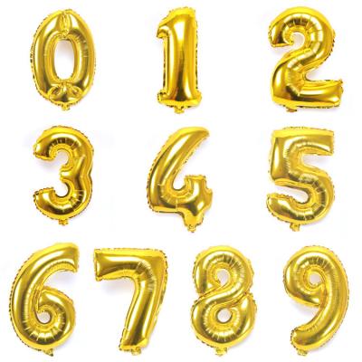 China 40 Inch Gold Big Number Foil Helium Number Balloons Large Mylar Number Balloons Balloons Decorations For Birthday Gift Toy Party for sale