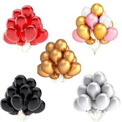 China Gift Toy High Quality Latex Balloons 12 inch Metallic Latex Birthday Graduation Party Decoration Pearl White Gold Chrome Balloons for sale