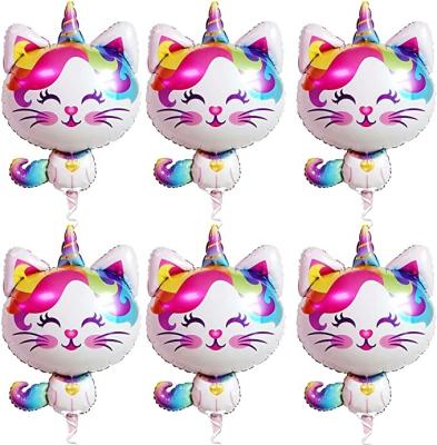 China Gift Toy Cat Unicorn Balloons Caticorn Large Rainbow Unicorn Kitty Foil Helium Cartoon Cat Balloons for Caticorn Themed Party Supplies for sale