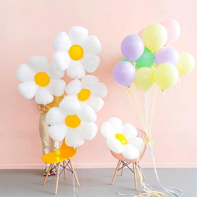 China Daisy Foil Balloons Toy White Flower Balloon Kids Birthday Party Wedding Decoration Baby Shower Promotional Summer Sunflower for sale