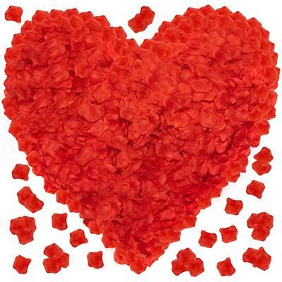 China Party Decoration Red Rose Petals for a Romantic Face Silk Artificial Silk Valentines Day Flower Rose Petals for Romantic Nights Room for sale