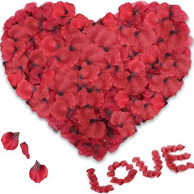 China Bulk Party Decoration Rose Petals Artificial Flower Rose Silk Petals Wedding Party Holiday Decoration For Valentine Day Romantic Night for sale