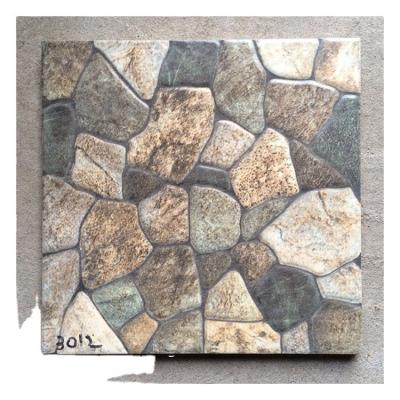 China 300x300 Glazed Stone Outdoor Metallic Look Rustic Ceramic Tiles Garden Ceramic Textured Non Glaze Floor Tiles for sale