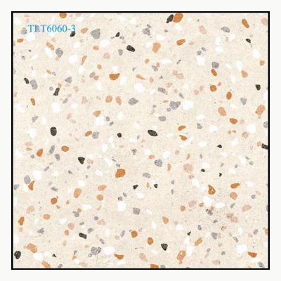 China Jet Colorful Rustic Honed Terrazzo Porcelanato 60x60 Tiles Ink 3D Tiles for sale