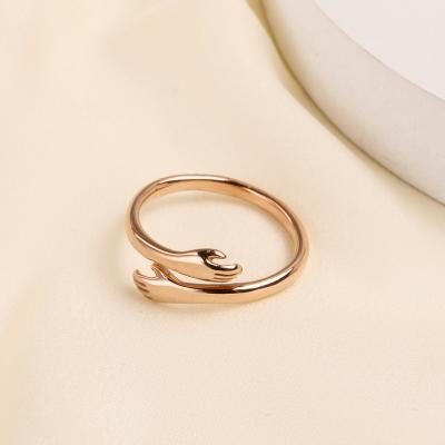 China Fashion romantic high level European and American trends embrace women's stainless steel rings for sale