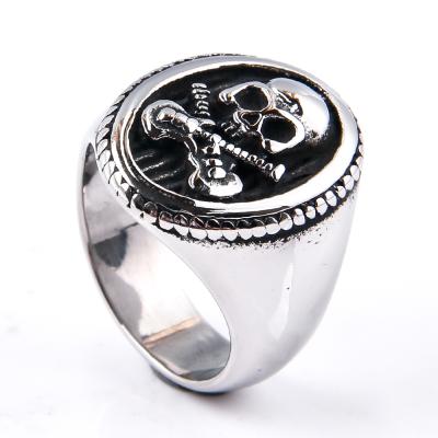 China Exquisite trend punk exaggerated skull fashion stainless steel punk ring for sale