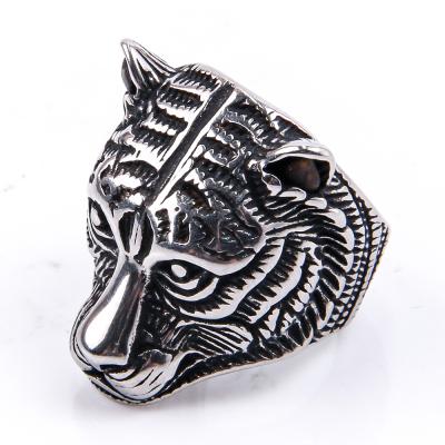 China Neo-Gothic Ring Viking Animal Tiger Jewelry Men's Vintage Tiger Skull Ring Vintage Tiger Gothic Totem Tribal Men's Gift for sale