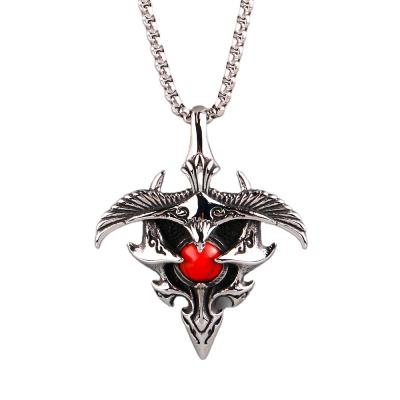 China Stainless Steel Punk Personality Takahashi Flying Eagle Pendant Men Vintage Hip Hop Pendant Necklace for sale