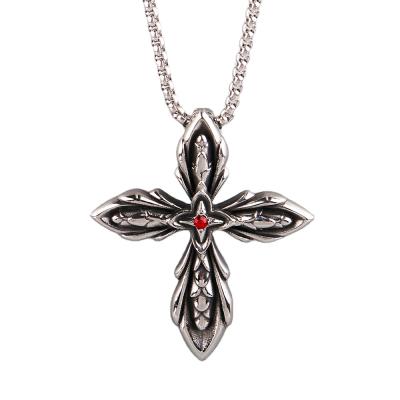 China Fashion Cross Pendant Neo-Gothic Men's Punk Stainless Steel Hip Hop Necklace Jewelry for sale