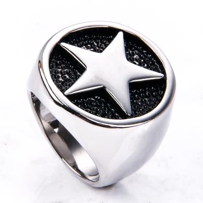 China Vintage Stainless Steel Punk Direct Mens Rings David Ring Factory Classic Viking Star Sign for sale