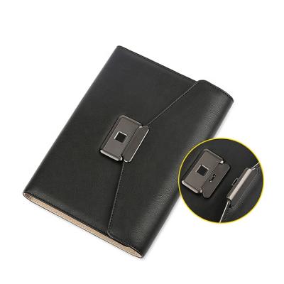 China Custom Fingerprint Lock Business Planner A5 Power Bank Diary Notebook With Fingerprint Lock for sale