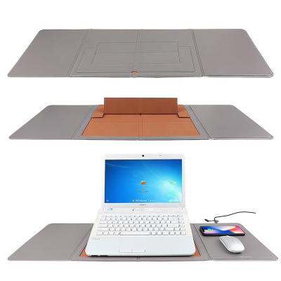 China With LOGO LED LOGO Computer Mousepad Pu Leather Fast Charger Table Desk Wireless Mouse Pads Easy for sale