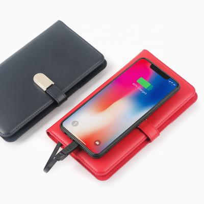 China With custom leather powerbank travel usb drive flash purse with wireless charger power bank wallet for sale