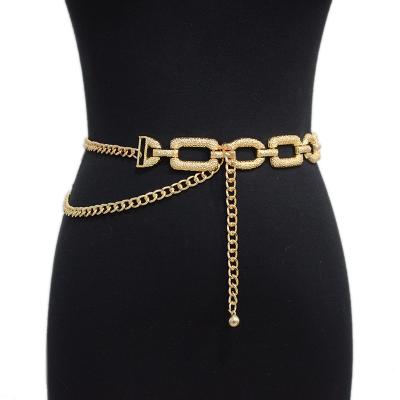 China Fashion 2021 Hot Sales New Designer Multicolor Women Belt Dress Waist Chain Belt Metal Belts for sale