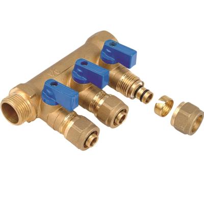 China General brass system copper mainfold heating 2 to 5 way for sale