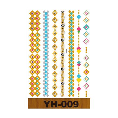 China 2021 Year Factory Temporary Sales Metallic Gold Glittering Tattoo Stickers Customized Wholesale for sale