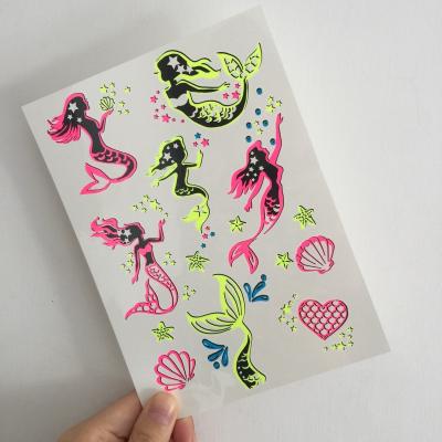 China Temporary High Level Colorful Fluorescent Neon Removable Fashion Tattoo Sticker for sale