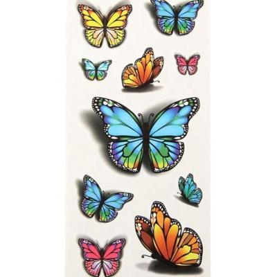 China Butterfly CMYK Temporary Colorful Animated Waterproof Film Temporary Tattoo Sticker for sale