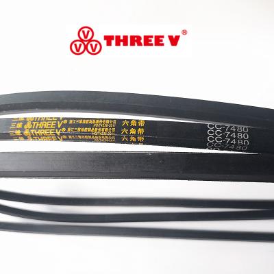 China THREEV Double Side V Rubber Belt Wrapped V Belt AA BB CC for sale