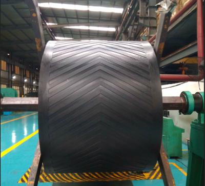 China THREEV Chevron C6 Rubber Patterned Rubber Conveyor Belt CLOSED V for sale