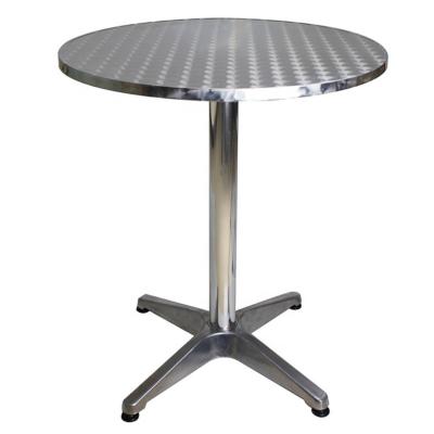 China Outdoor Round Shape Aluminium Garden Folding Stainless Steel Top Coffee Table for sale