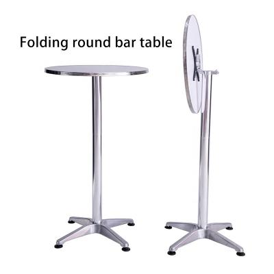 China Portable Outdoor Top Aluminium High Tables Bar Stainless Steel Folding Cocktail Table for sale