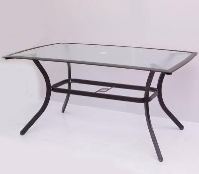 China Morden Outdoor Metal Steel Patio Garden Square Dining Table 150*90*90cm Size for sale